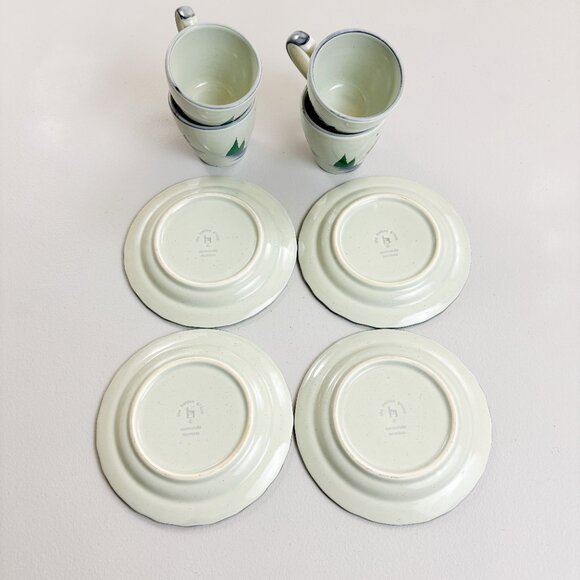 THE HALDON GROUP Normandie Cup & Saucer Set Of 4 VTG 1980 Walking Cottage Scene - Picture 14 of 16